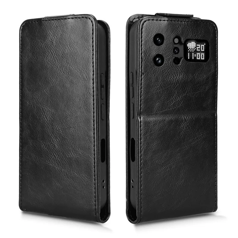 Cover con supporto per Infinix Note 60 Ultra 5G, custodia verticale con chiusura magnetica, rivestimento in pelle, con porta carte - Nero