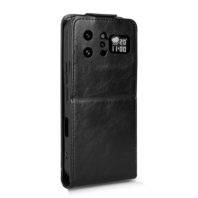 Cover con supporto per Infinix Note 60 Ultra 5G, custodia verticale con chiusura magnetica, rivestimento in pelle, con porta carte - Nero