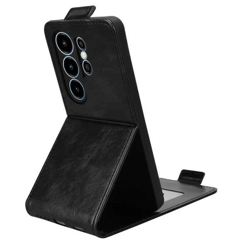 Etui do Blackview Wave 10 z uchwytem, z magnesem, pionowe etui skórzane z uchwytem na kartę - Czarny