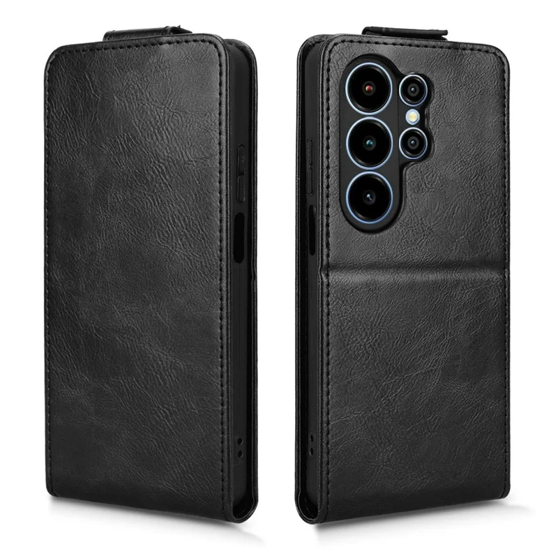 Etui do Blackview Wave 10 z uchwytem, z magnesem, pionowe etui skórzane z uchwytem na kartę - Czarny