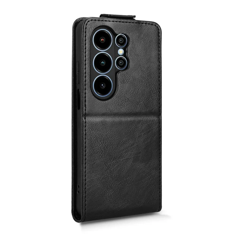 Etui do Blackview Wave 10 z uchwytem, z magnesem, pionowe etui skórzane z uchwytem na kartę - Czarny