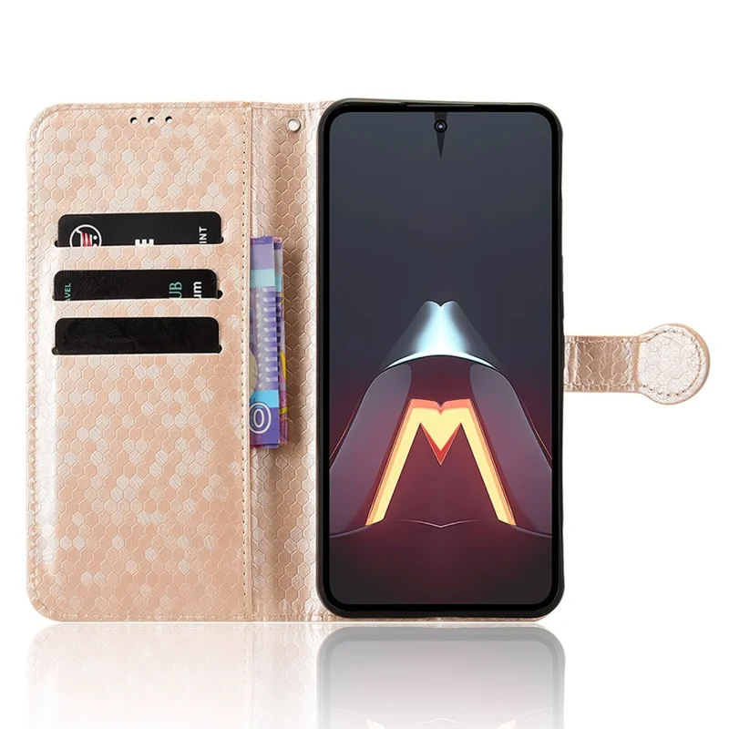 For ZTE nubia Neo 5 Pro 5G Wallet Case Dot Pattern Imprint PU Leather Phone Cover with Wrist Strap - Rose Gold