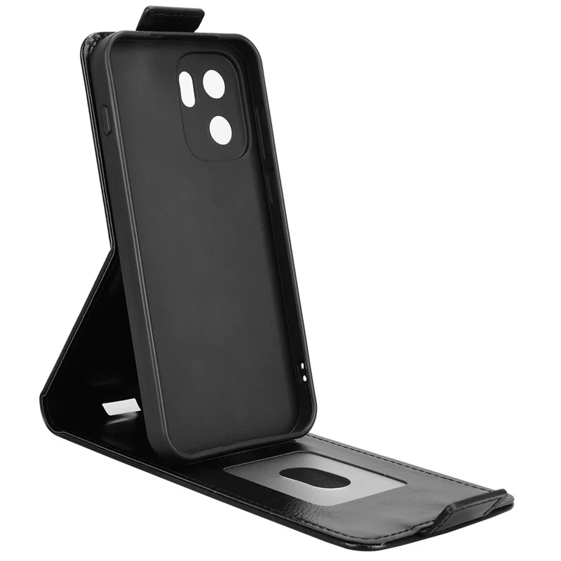 For OnePlus Ace 6 Ultra 5G Stand Case Magnetic Clasp Vertical Flip Leather Phone Cover with Card Holder - Black