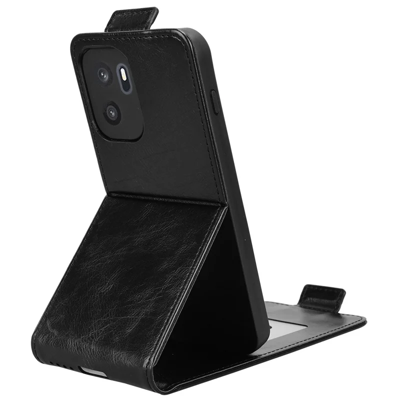 For OnePlus Ace 6 Ultra 5G Stand Case Magnetic Clasp Vertical Flip Leather Phone Cover with Card Holder - Black