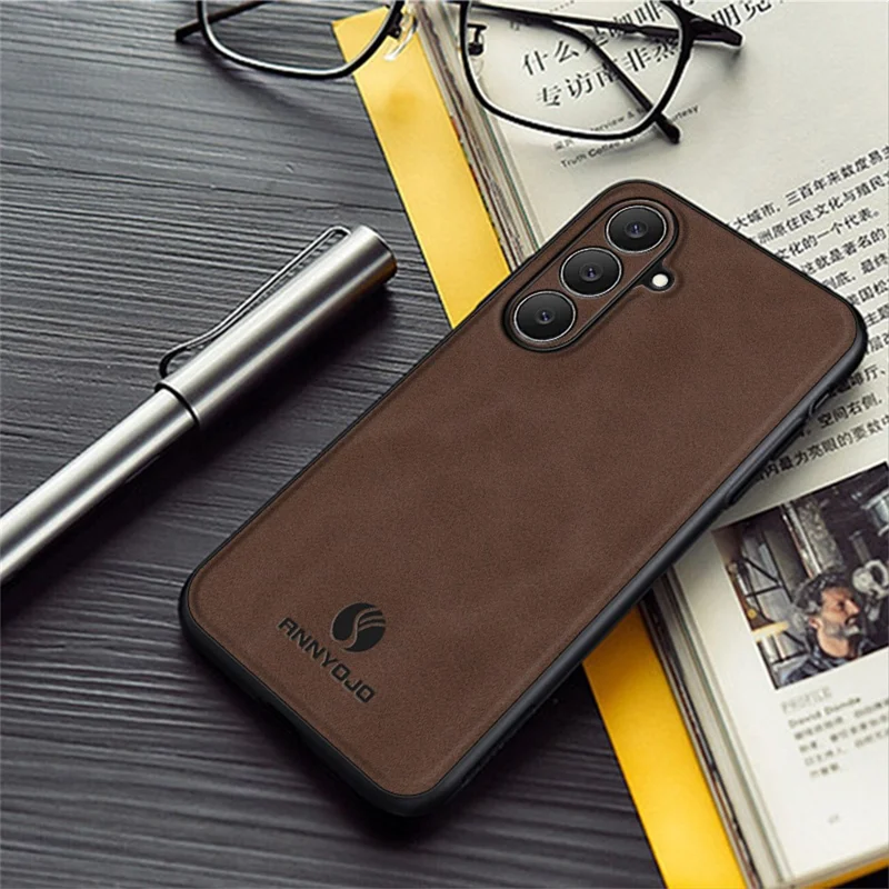 ANNYOJO For Samsung Galaxy S26 FE Phone Case PU Leather + PC + TPU Anti Drop Phone Back Cover - Green