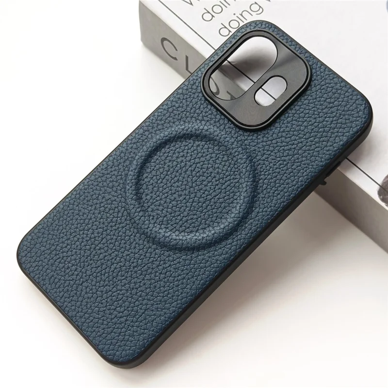 For OnePlus 15T 5G Magnetic Case Litchi Texture PU Leather Coated PC + TPU Protective Phone Cover - Black