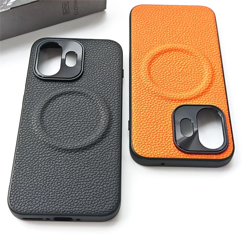 For OnePlus 15T 5G Magnetic Case Litchi Texture PU Leather Coated PC + TPU Protective Phone Cover - Black