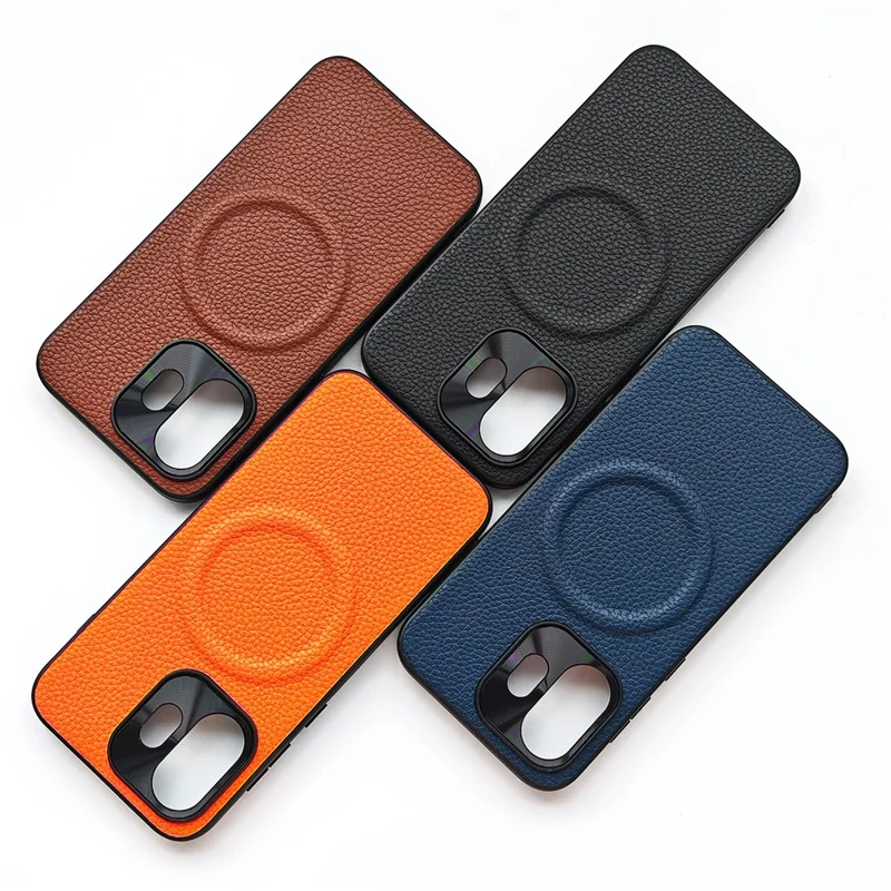 For OnePlus 15T 5G Magnetic Case Litchi Texture PU Leather Coated PC + TPU Protective Phone Cover - Black
