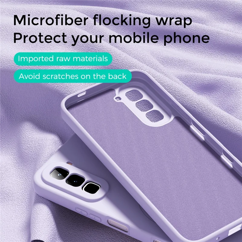 ABEEL Magnetic Case For Infinix Hot 70 Skin Touch Liquid Silicone Phone Back Cover - Purple