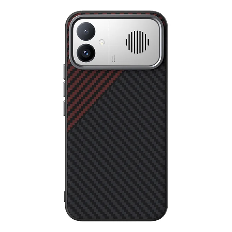 ABEEL Custodia Magnetica per Xiaomi Redmi K90 Max 5G, Rivestimento Posteriore con Texture in Fibra di Carbonio - Nero / Rosso