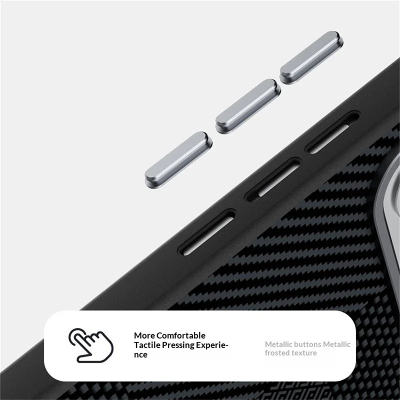ABEEL For Xiaomi Redmi K90 Max 5G Magnetic Case Carbon Fiber Texture TPU PC PU Phone Back Cover - Black
