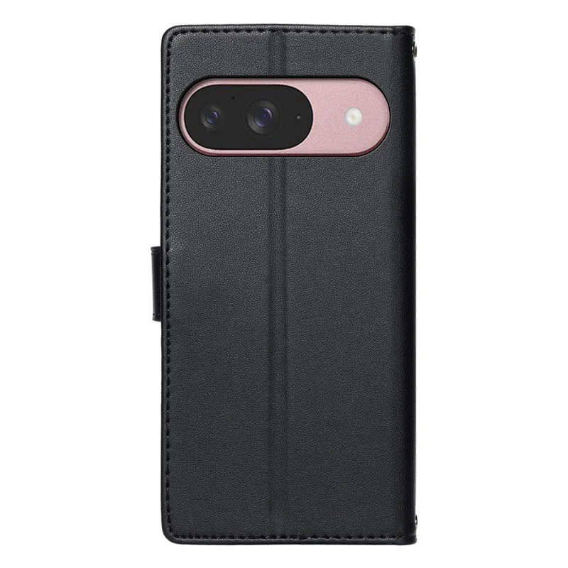 For Google Pixel 9  /  9 Pro  /  10  /  10 Pro Case Embossed Totem Leather Flip Wallet Phone Cover with Wrist Strap - Black
