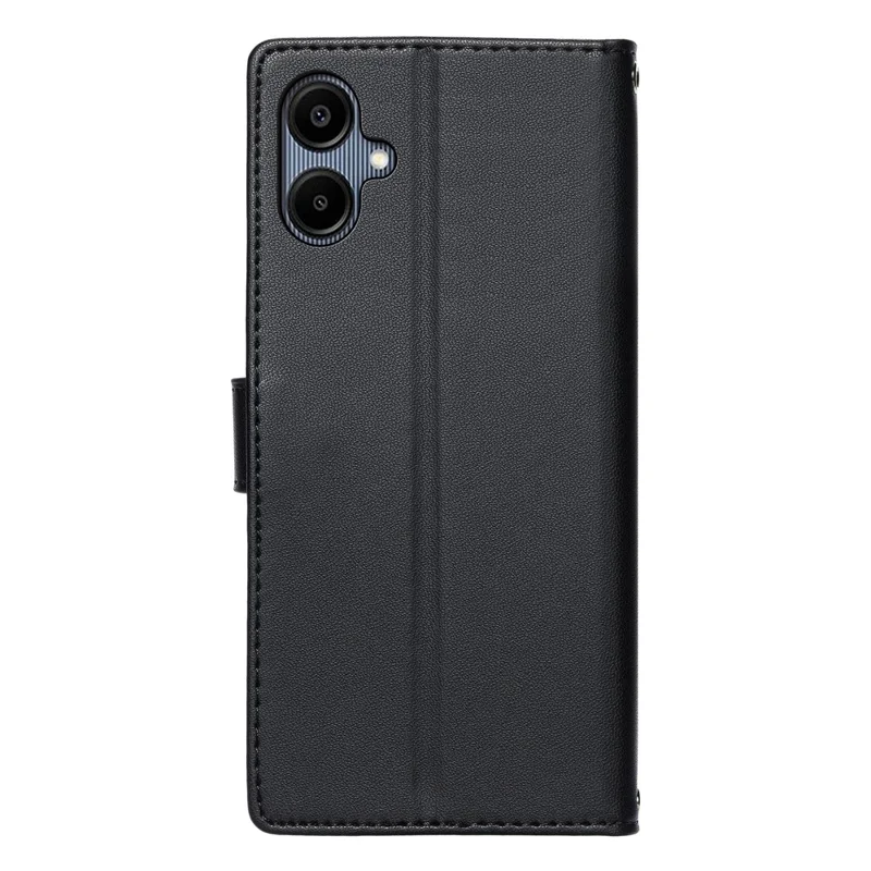 Til Samsung Galaxy A06 4G / A06 5G / A07 5G Hylse med Præget Totem Læder Flip Wallet Telefonbeskyttelse med Håndledsrem - Sort