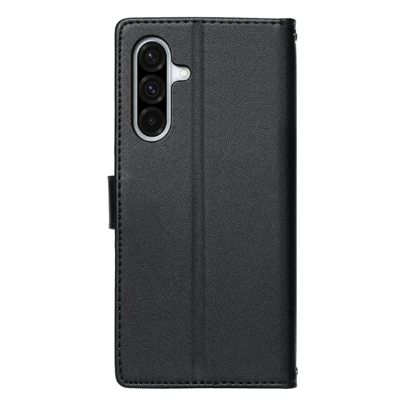 For Samsung Galaxy A36 5G Case Embossed Totem Leather Flip Wallet Phone Cover with Wrist Strap - Black