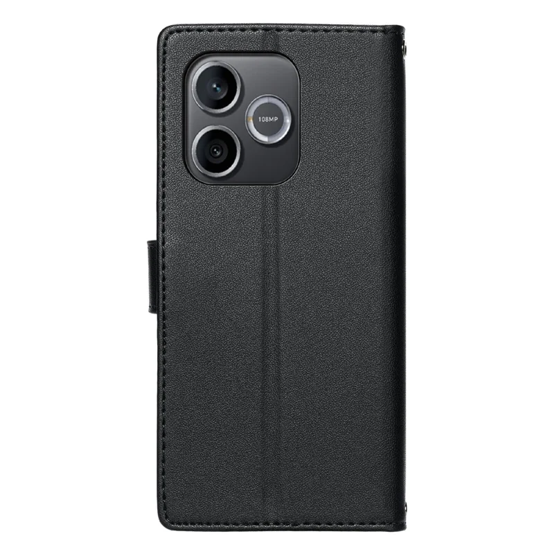 For Honor 600 Lite 5G Case Embossed Totem Leather Flip Wallet Phone Cover with Wrist Strap - Black