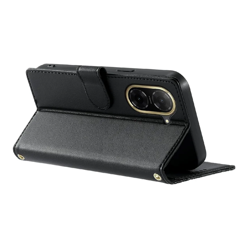 For Xiaomi Redmi A5 4G (171.7mm) Case Embossed Totem Leather Flip Wallet Phone Cover with Wrist Strap - Black