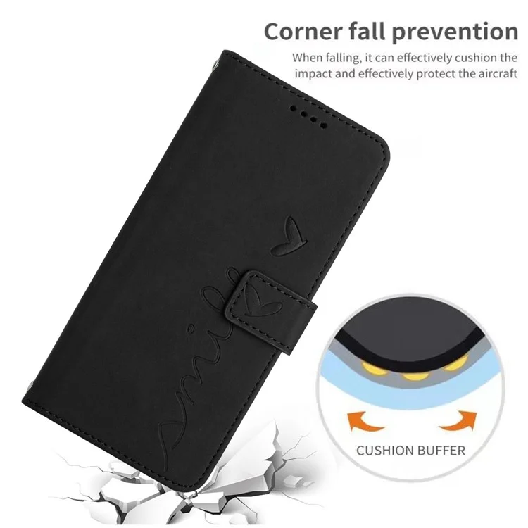 Caixa de Carteira Telefônica Para Motorola Moto G72 4G Skin-touch PU Stand Stand Impresso Shap Shape Cell Tele - Preto