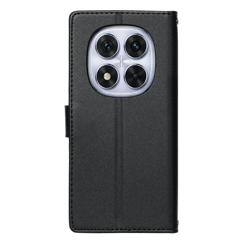For Xiaomi Redmi Note 14 Pro 4G Case Embossed Totem Leather Flip Wallet Phone Cover with Wrist Strap - Black