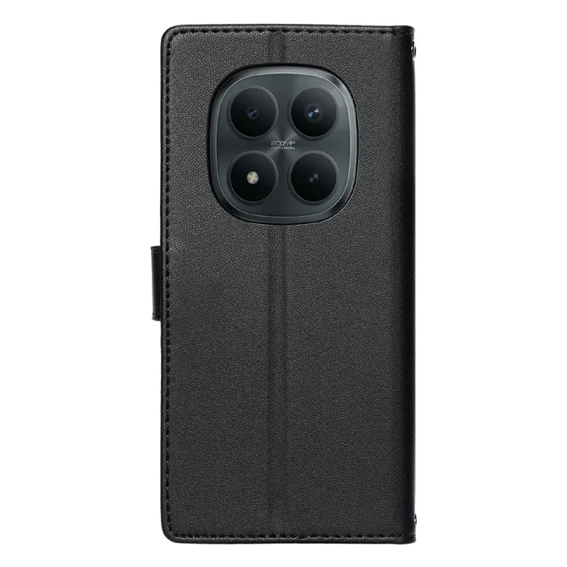 For Xiaomi Redmi Note 15 Pro 4G (Global) Case Embossed Totem Leather Flip Wallet Phone Cover with Wrist Strap - Black