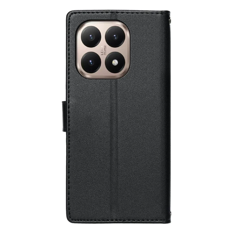 For Xiaomi 15T Case Embossed Totem Leather Flip Wallet Phone Cover with Wrist Strap - Black