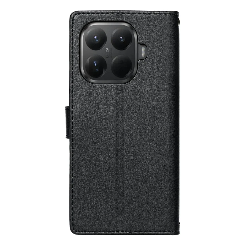 For Xiaomi 15T Pro Case Embossed Totem Leather Flip Wallet Phone Cover with Wrist Strap - Black