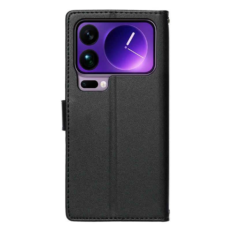 For Xiaomi 17 Pro Max Case Embossed Totem Leather Flip Wallet Phone Cover with Wrist Strap - Black