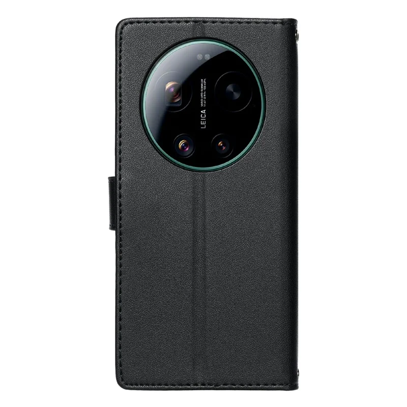 For Xiaomi 17 Ultra 5G Case Embossed Totem Leather Flip Wallet Phone Cover with Wrist Strap - Black