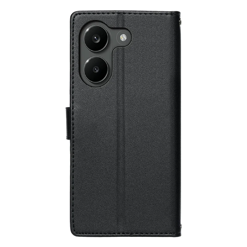 For Xiaomi Poco X8 Pro 5G Case Embossed Totem Leather Flip Wallet Phone Cover with Wrist Strap - Black