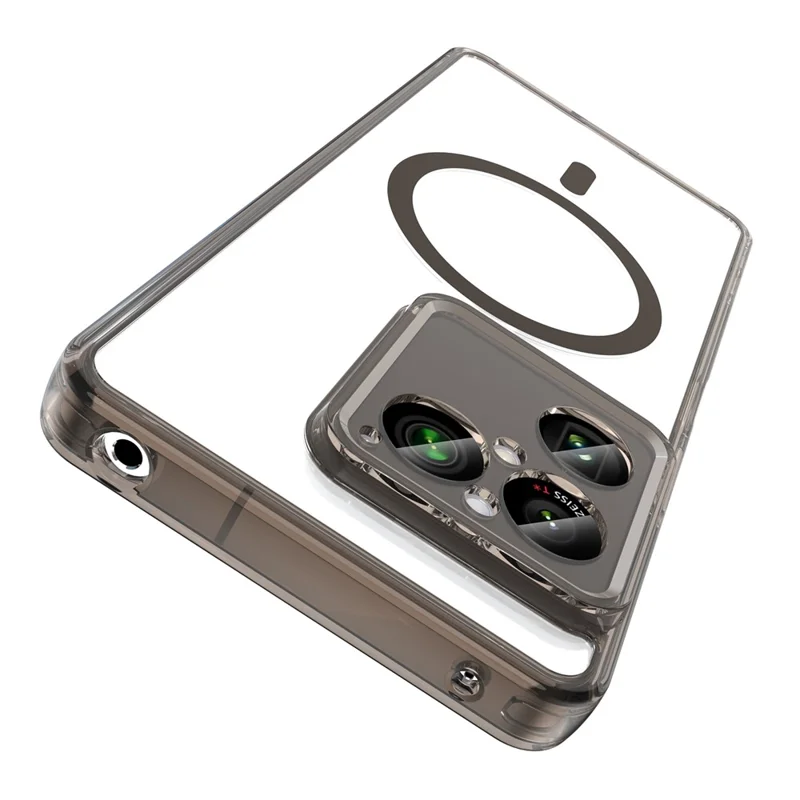 Voor Sony Xperia 1 VIII magnetische hoes duidelijke PC + TPU stootvrije telefoon achterkant - transparant zwart