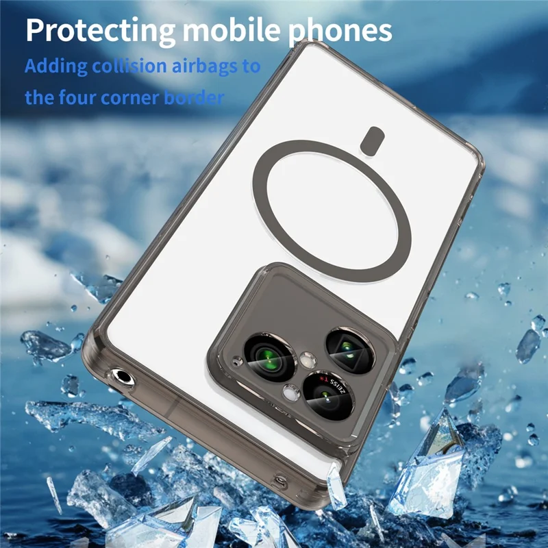 Voor Sony Xperia 1 VIII magnetische hoes duidelijke PC + TPU stootvrije telefoon achterkant - transparant zwart