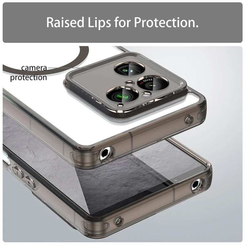 Voor Sony Xperia 1 VIII magnetische hoes duidelijke PC + TPU stootvrije telefoon achterkant - transparant zwart