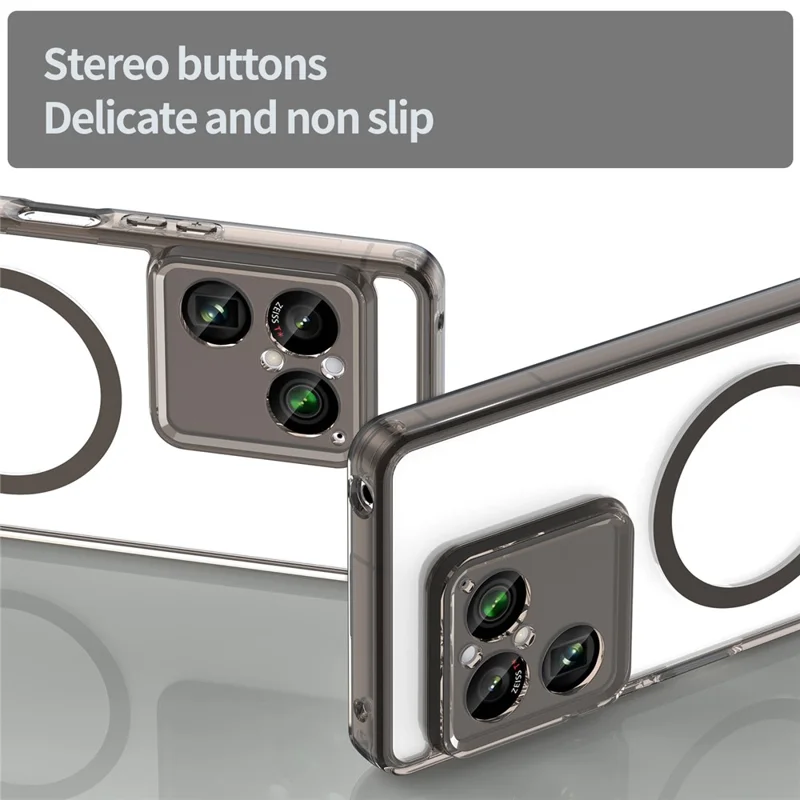 Voor Sony Xperia 1 VIII magnetische hoes duidelijke PC + TPU stootvrije telefoon achterkant - transparant zwart