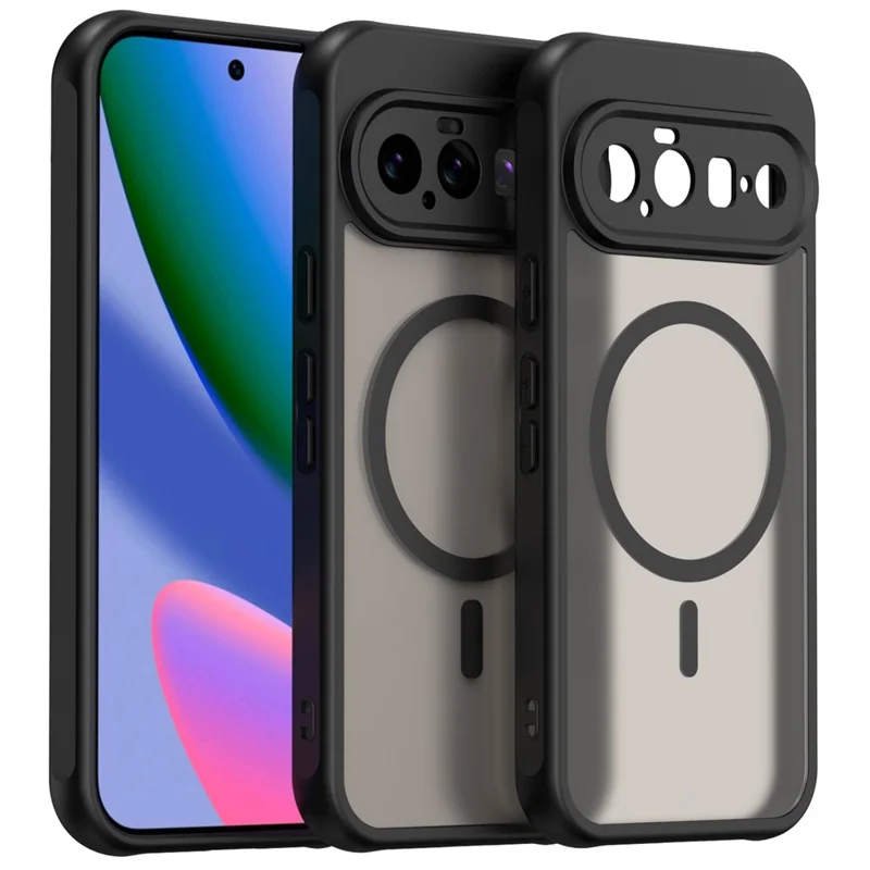 Voor Google Pixel 11 Magnetische Behuizing Anti-Val Mat PC + TPU Telefoonhoes - Zwart