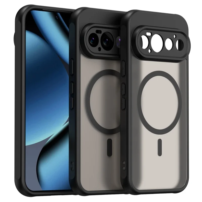 Voor Google Pixel 11 Pro Magnetische Hoes Anti-drop Matte PC + TPU Telefoonhoes - Zwart