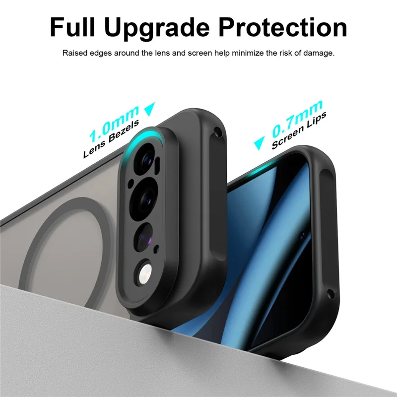 Voor Google Pixel 11 Pro Magnetische Hoes Anti-drop Matte PC + TPU Telefoonhoes - Zwart