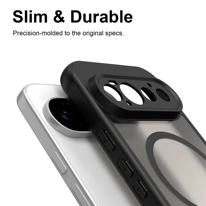 Voor Google Pixel 11 Pro Magnetische Hoes Anti-drop Matte PC + TPU Telefoonhoes - Zwart