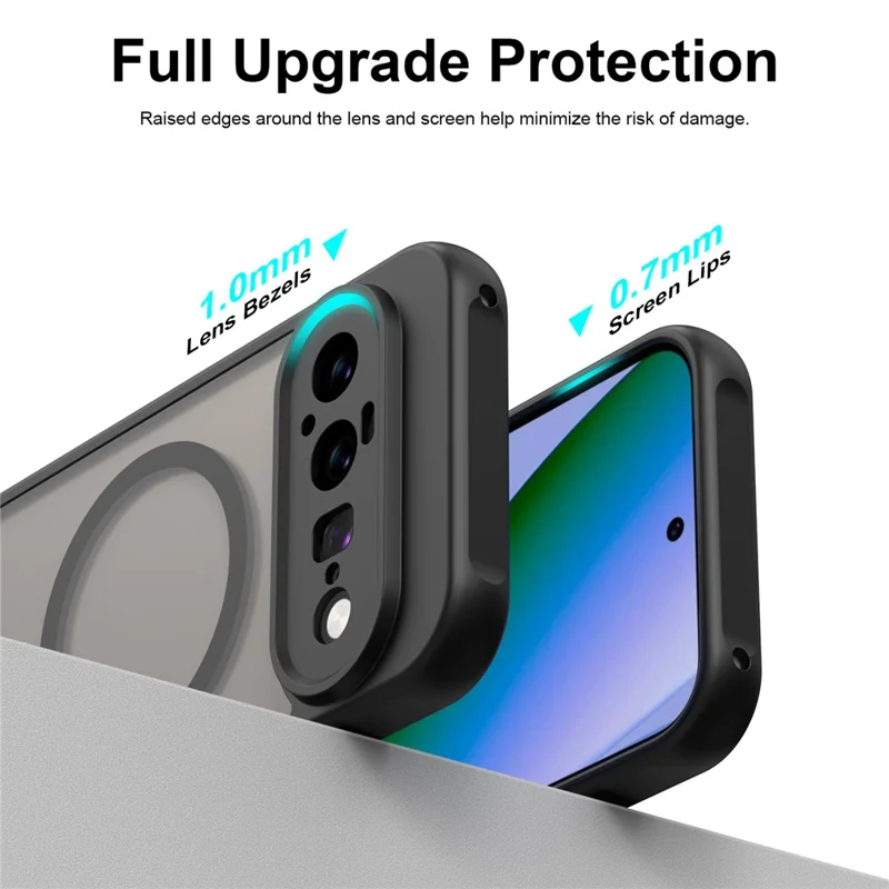 Voor Google Pixel 11 Pro XL Magnetische Behuizing Anti-Val Mat PC + TPU Telefoonhoes - Zwart