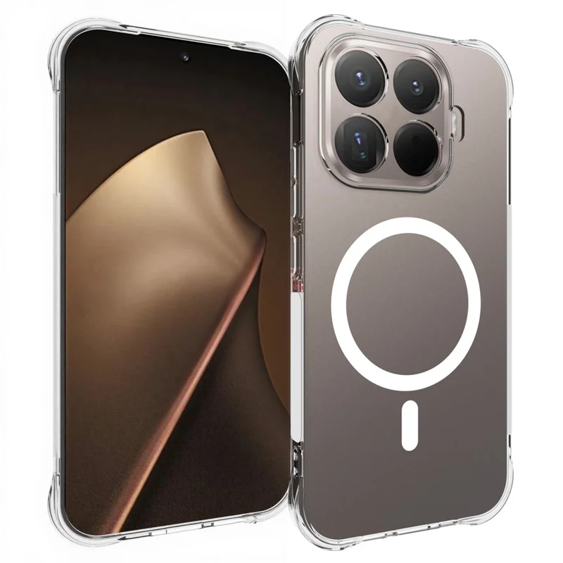 For Xiaomi 17T Magnetic Case TPU Anti-drop Phone Back Cover - Transparent