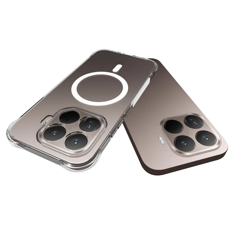 For Xiaomi 17T Magnetic Case TPU Anti-drop Phone Back Cover - Transparent