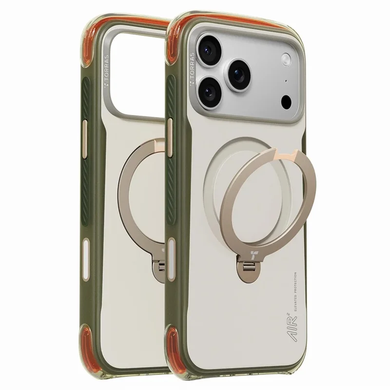 TORRAS Ostand Q3 Air Pro Series for iPhone 17 Pro Magnetic Case Rotating Kickstand Shockproof PC + TPU Phone Cover - Alpine Marble
