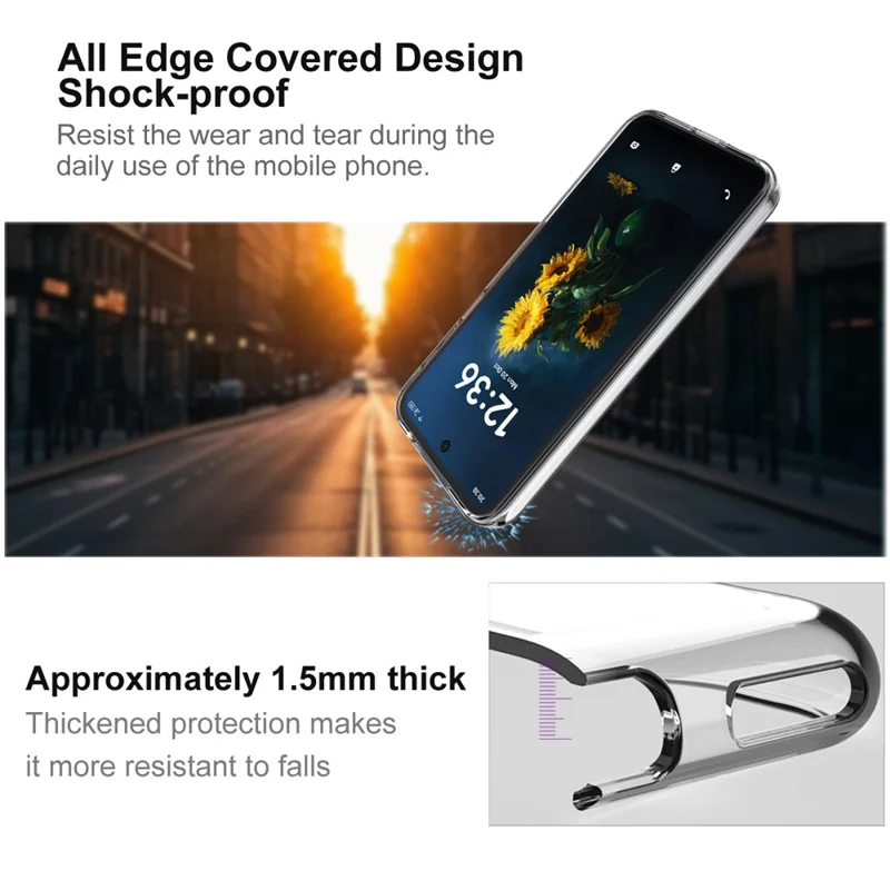 IMAK Série UX-10 pour TCL NxtPaper 70 Pro 5G Étui de Téléphone Transparent Arrière Souple en TPU - Transparent