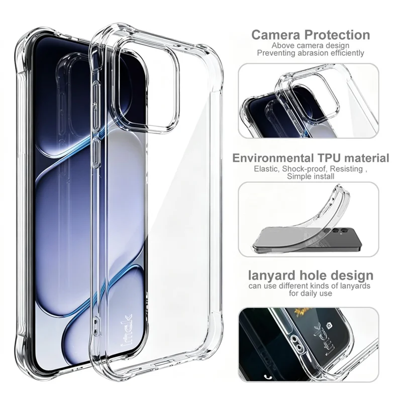 IMAK Custodia per OnePlus Nord CE6 5G Cover TPU Protettiva Antiurto con Airbag - Trasparente