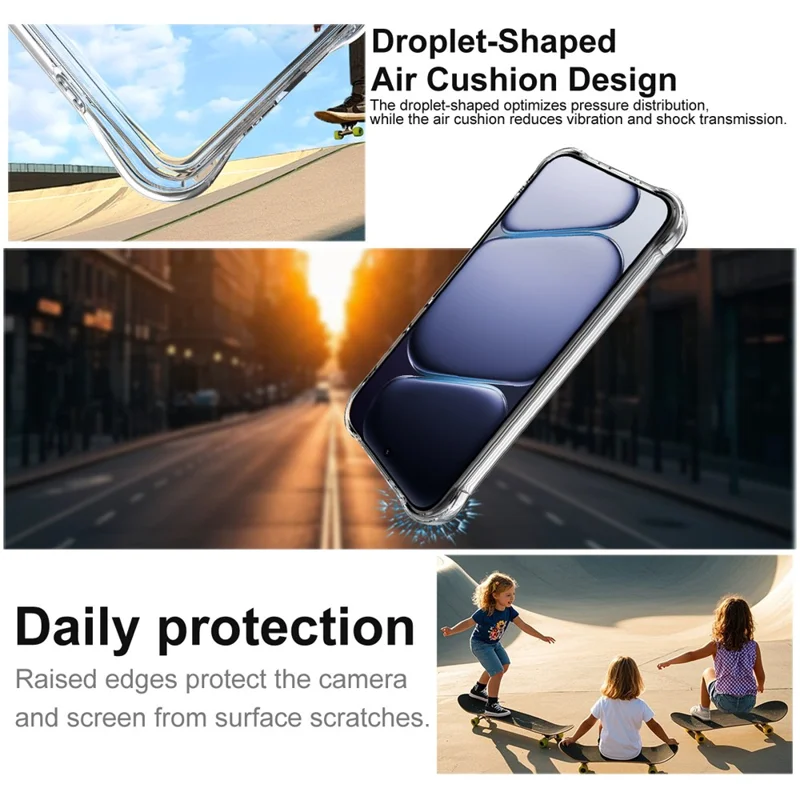 IMAK Custodia per OnePlus Nord CE6 5G Cover TPU Protettiva Antiurto con Airbag - Trasparente