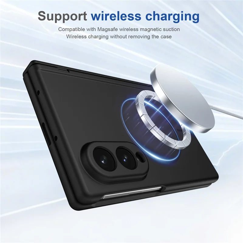 Cover magnetico per Samsung Galaxy Z Fold 8 Wide con protezione cerniera, cover in PC con protezione schermo in vetro temperato - Nero