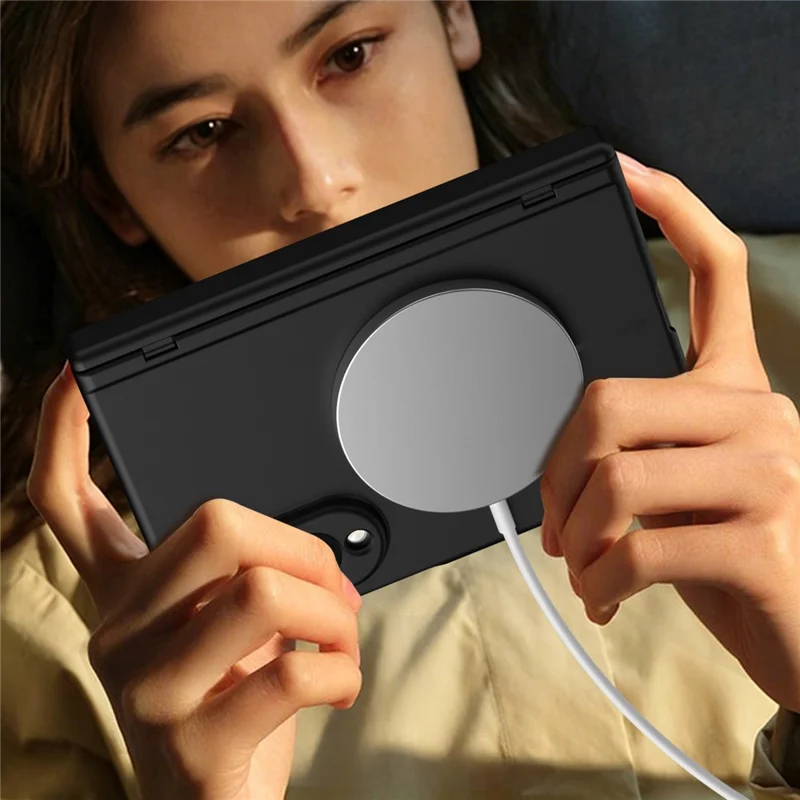 Cover magnetico per Samsung Galaxy Z Fold 8 Wide con protezione cerniera, cover in PC con protezione schermo in vetro temperato - Nero