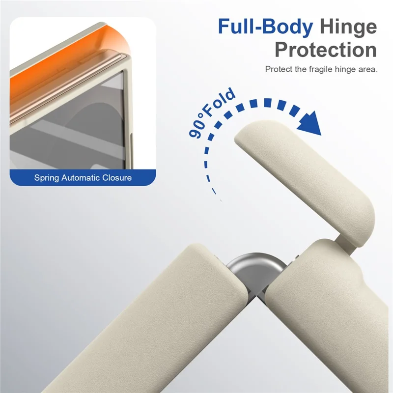 For Samsung Galaxy Z Fold 8 Wide Magnetic Case Hinge Protection PC Phone Cover with Tempered Glass Screen Protector - White