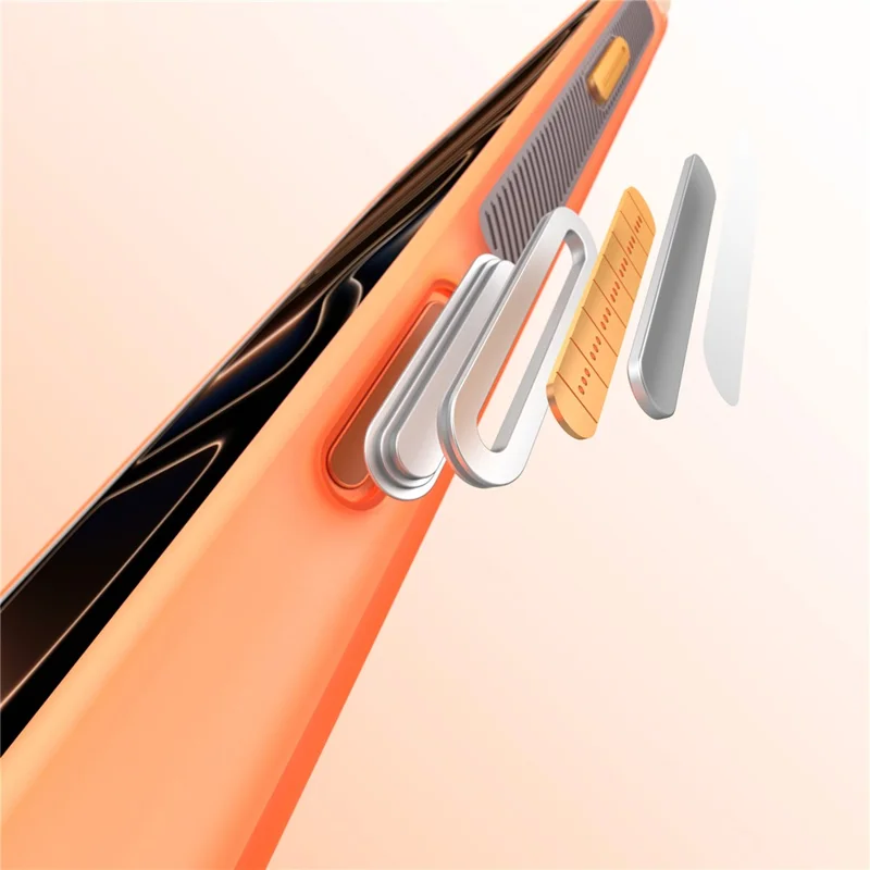 MUTURAL for iPhone 17 Pro Max Magnetic Case Rotating Kickstand PC + TPU Airbag Drop Protection Phone Cover - Orange