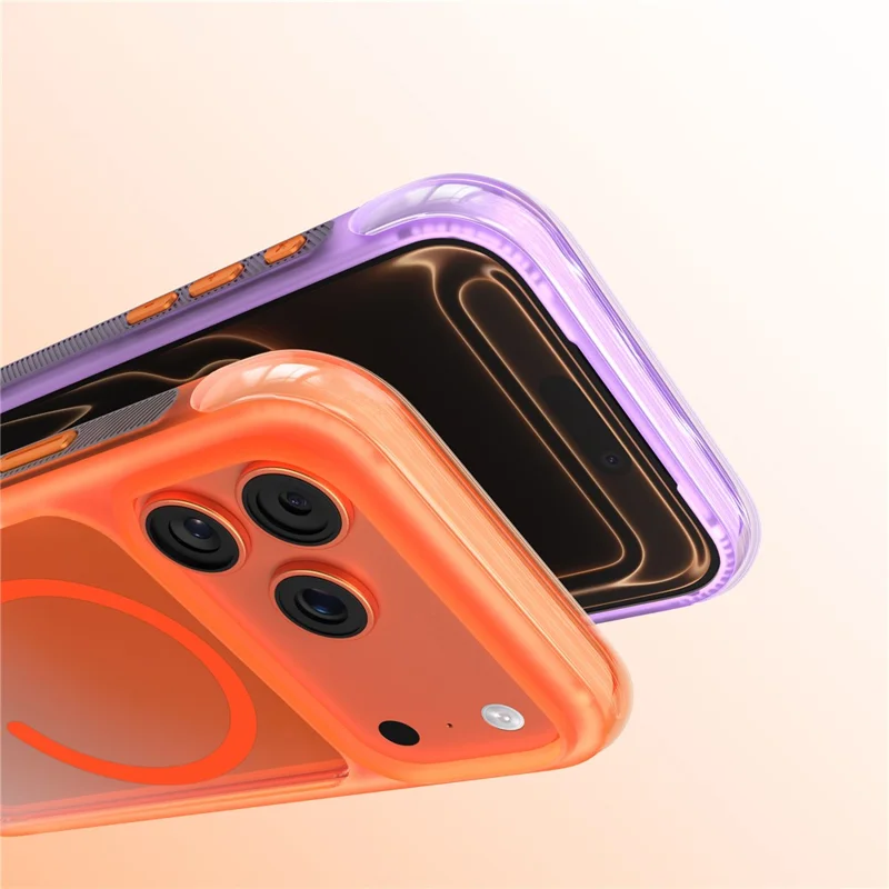 MUTURAL for iPhone 17 Pro Max Magnetic Case PC + TPU Airbag Drop Protection Phone Cover - Orange