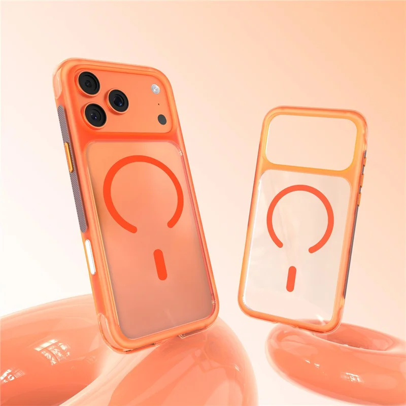 MUTURAL per iPhone 17 Pro Custodia Magnetica con Protezione Anticaduta Airbag in PC + TPU - Arancione