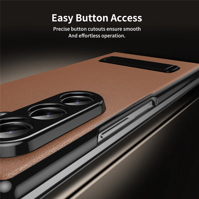 Cover magnetico pieghevole per Samsung Galaxy Z Fold8, custodia in pelle PU + PC con supporto a cavalletto - Marrone
